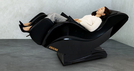 Woman resting in a Zero Gravity massage chair
