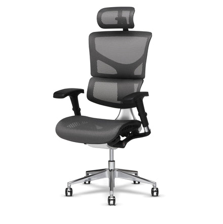 X-Chair X2 K-Sport Mgmt Chair Grey Front Left
